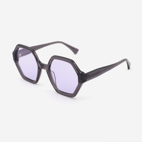 Arc Hexagon and Dimensional Acetate Unisex Sunglasses 22A8064